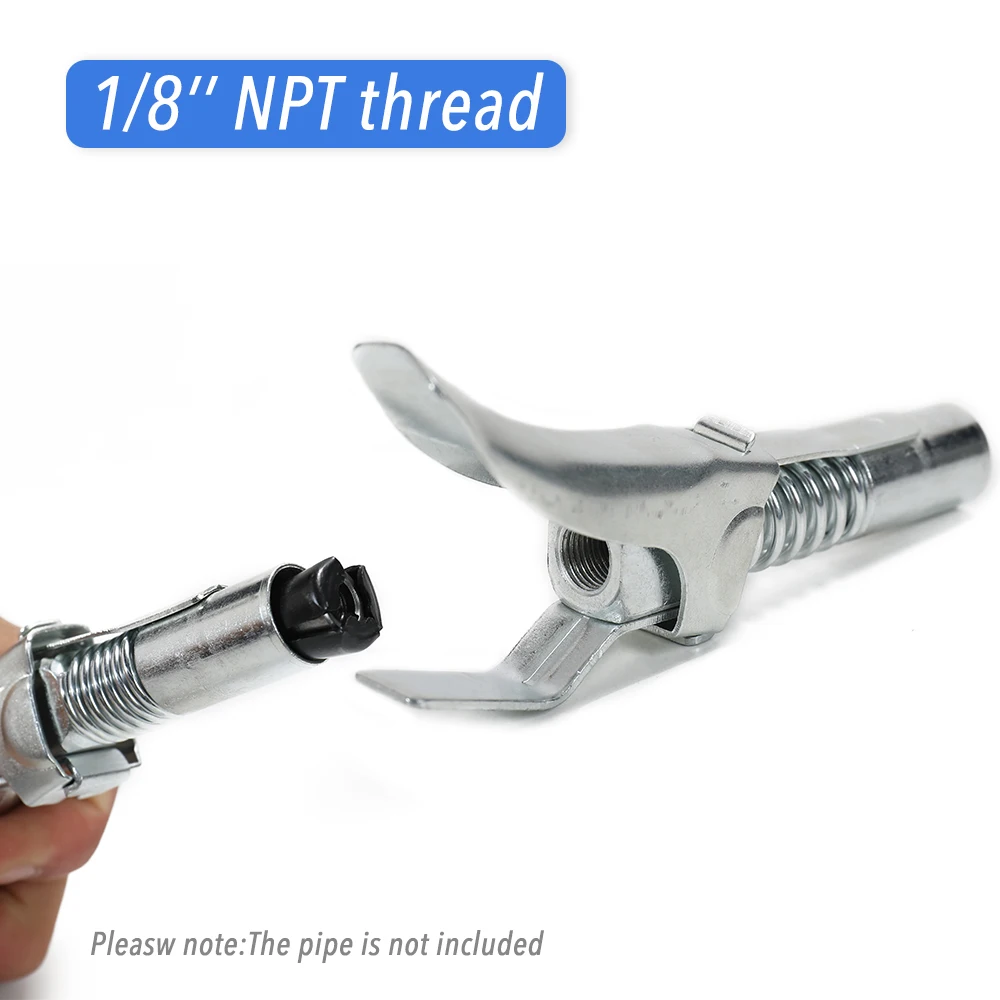 

Heavy Duty Quick Release Grease Machine Coupler onto Fittings 10000PSI 1/8" NPT Self-locking Two Press Easy to Push