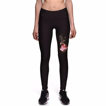 

Hot Sales Black Leopard Cat Women Pencil Pants S To 3xL 3 Patterns Black High Waist Elastic Trousers