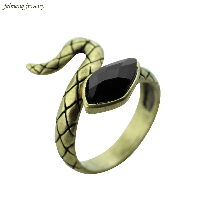 

Vintage Bronze Snaker Rings Classic Retro Black Snake Rings For Women Adjustable Ring Men Party Jewelry Top Quality Brand Style