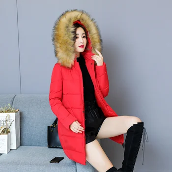 

b Winter Jacket Women 2018 New Long Cotton Jacket Women Coat Thick Fur Coats Female Outerwear Women Parka
