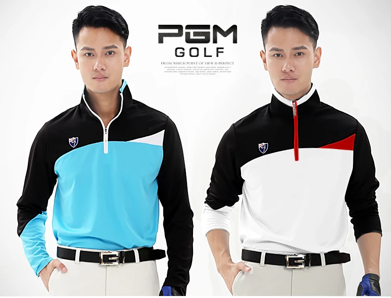 High quality! PGM Golf Clothing Men's Golf Shirts Breathable Elastic