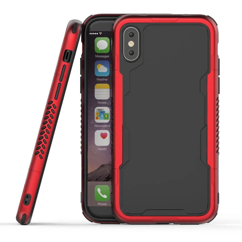 Двойной Слои бампер чехол с держателем карты для iPhone x 5." анти стук Жесткий ПК Ясно Бампер чехол телефона для Apple IPhone X/10