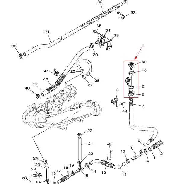 PWC WaveRunner/Спортивная струйная лодка проводящая вода Внутренняя проводка для Yamaha моторная лодка/яхты OEM 67X-E2590-10-00