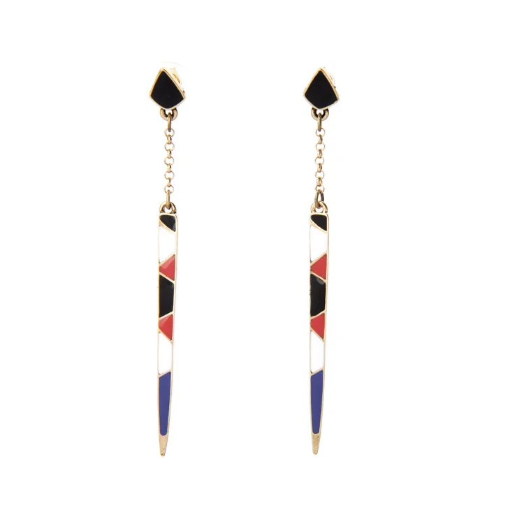 

JOOLIM Jewelry Wholesale/Colorful Long Strip Enamel Earring Spike Earring Charm Earring Good Quality