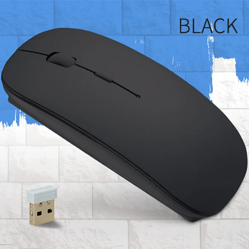 Перезаряжаемая мышь для геймера, беспроводная мышь для xiaomi Macbook Air/pro Max OS, оптическая игровая мышь, супер Бесшумная мышь, беспроводная sem fio - Цвет: Black wirless