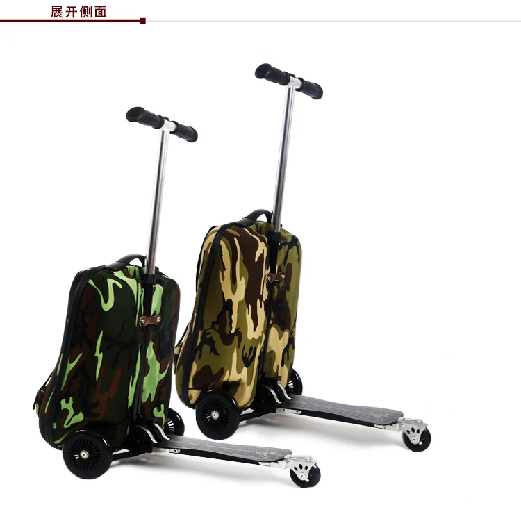 Мужской багаж на колёсиках, рюкзак с скейтбордом, чемодан на колесиках, скутер с сумкой, портативная Съемная Дорожная сумка на колесиках