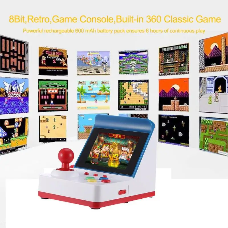 Ретро видео игровая консоль для мини аркадной игры 8 бит Ручной игровой плеер встроенные 360 классические игры 3,0 дюймов дисплей игровая консоль Новинка