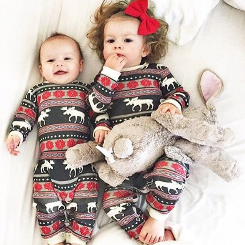 

Newborn Baby Girl Boys Romper Deer Cotton Sleepwear Christmas Rompers Kids Cotton Autumn Outfits