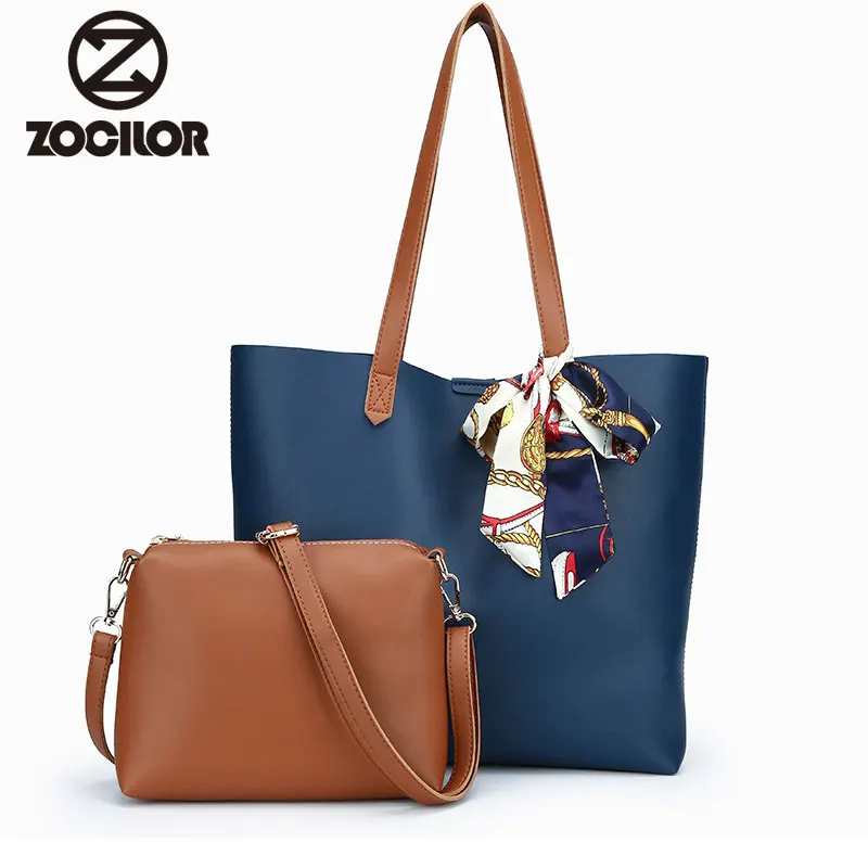 

Fashion two sets PU Leather Women Handbags High Quality PU Leather Women Messenger Bags Vintage Black color female Shoulder bag