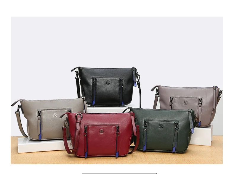 HONGU Fashion Women Top-Handle ShoulderBags Natural Genuine Leather Handbag Tote Lady Crossbody Bag Authentic Girl Messenger Bag  H51240560 (4)yuan