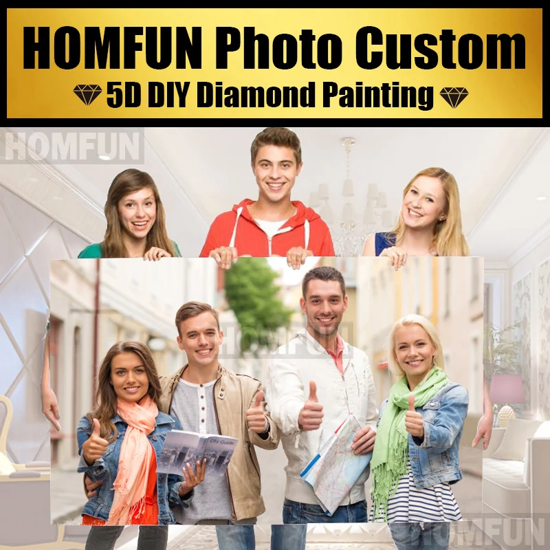 HOMFUN фото на заказ Алмазная вышивка крестиком полностью квадратные Стразы 3D DIY Алмазная вышивка 5D домашний декор