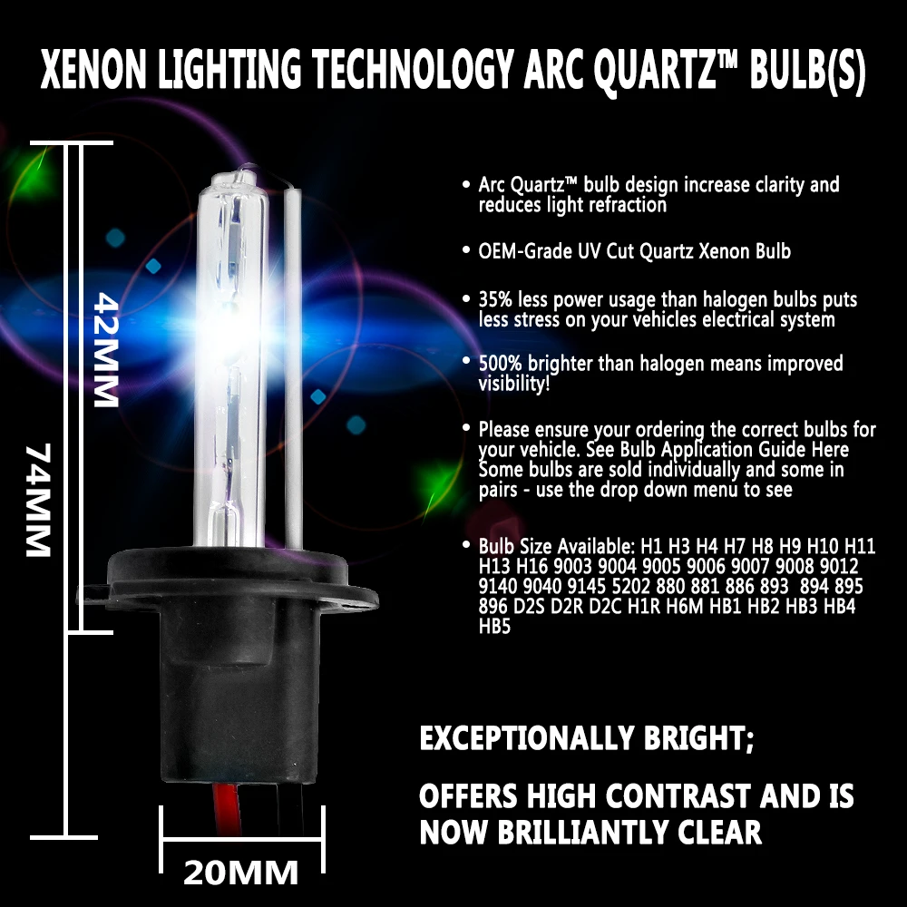 Auto Car Headlight Bulbs: 55W HID Xenon With 12V Power, 3000K 10000K Color  Temperature, Auto Adjustment, Ideal For Street And Lighting Applications.  From Ihammi, $2.59