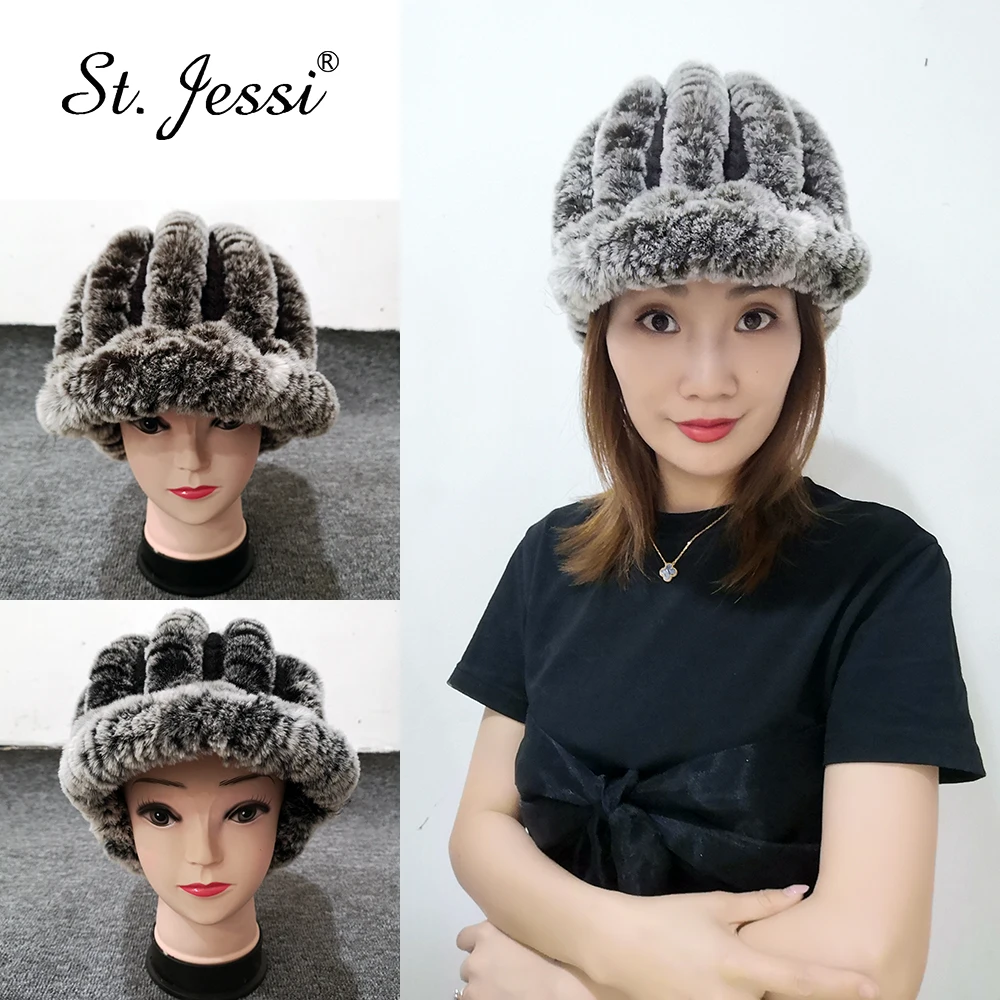 Женская вязаная шапка ST Jessi зимняя теплая ветрозащитная в русском стиле|Женские