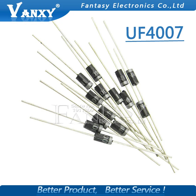 100 шт. выпрямительный диод 1А 1000 В DO 41 UF4007|diode 1a|rectifier diode1a diode |