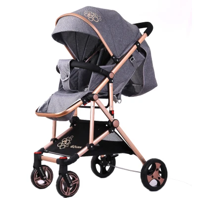 

High landscape stroller ultra light portable folding can sit reclining four wheel baby stroller