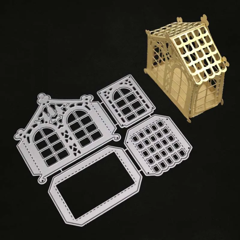 

Architecture House Frame Stencil Metal Cutting Dies DIY Scrapbooking Album Craft dies Tool embossing metalen stansmessen new