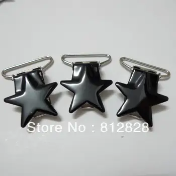 

25pcs 1'' 25mm #MD1 Black Color Enamel Star Suspender Clips