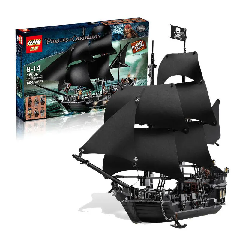 

16006 804pcs Legoings Model Building Blocks Bricks Pirates of the Caribbean the Black Pearl Ship Toys Best Gift for Kids