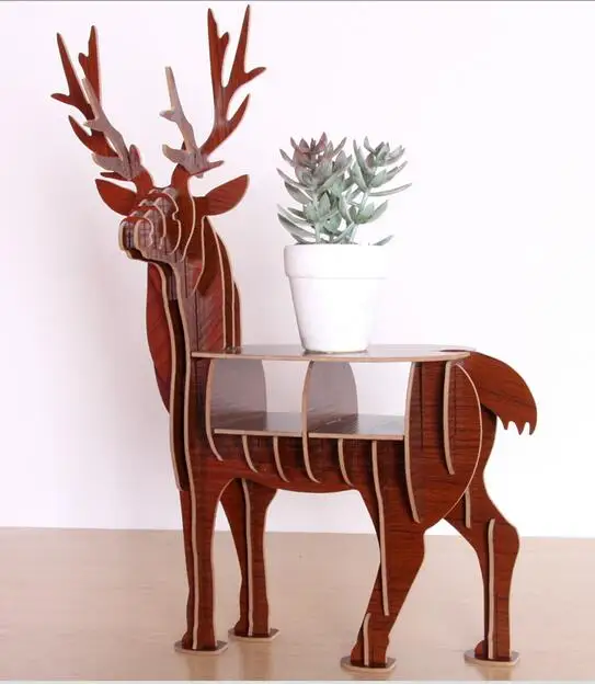 

Wood Bucky shape Decorative Plant Stand Display Shelf book shelf