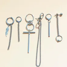 6 adet/takım V Küpe DNA Kore Küpe Uzun Erkek Bangtan Erkek V DNA düğme küpe Için Kadın Erkek BTSARMY Albümü Aksesuarları kpop(China)