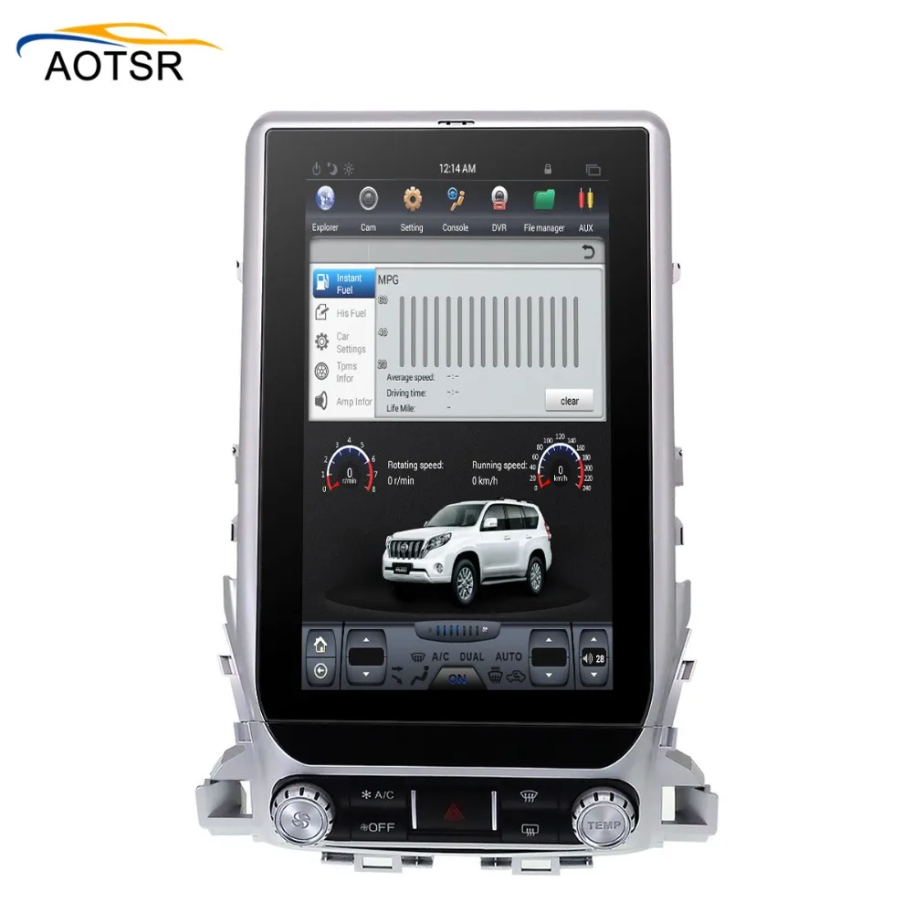 Perfect 13.6" Tesla style Car GPS Multimedia Player for TOYOTA LAND CRUISER LC200 2016 2017 2018 Radio auto stereo no cd dvd big screen 2