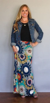 

Sexy Womens Boho Maxi Dress Floral Print Summer Beachwear High Waist Long Skirt