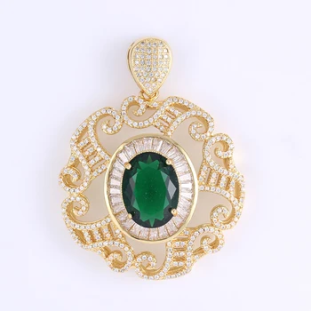 

Luxury Classic Sliver Gold Rose Gold Color Copper Zircon Rhinestone Sofia Water Drop Pendant For Chunky Beads Jewelry Necklace