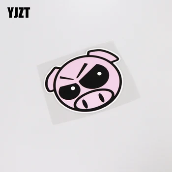 

YJZT 11.8CM*9.8CM Cartoon Funny JDM Pig Car Styling PVC Car Sticker Decal Accessories 13-0226