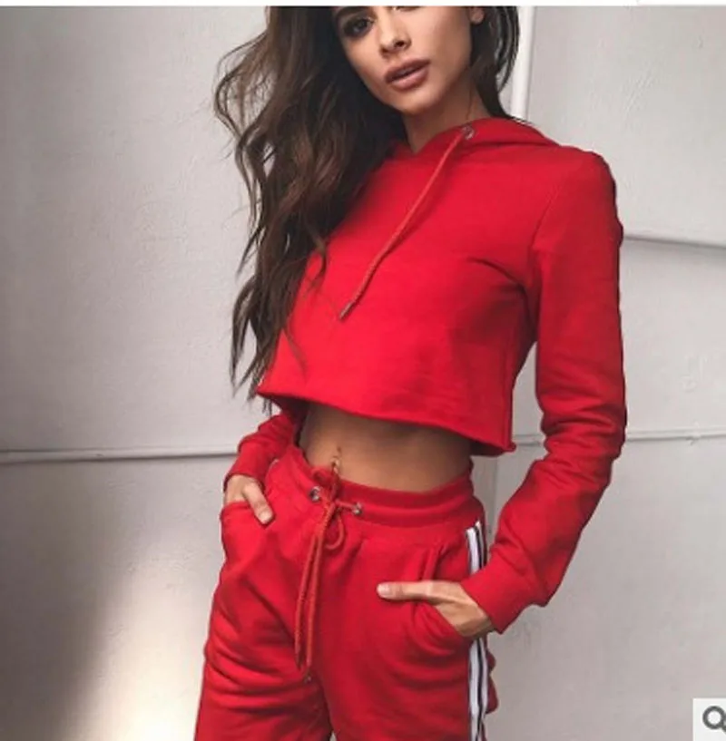 

European and USA Hooded Sweater + Trousers Suit Hot for Ladys