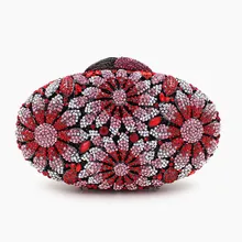 2016 New brand fashion women elegant Cluth European high-grade diamond flower handbag full of luxury hollow drill evening bag