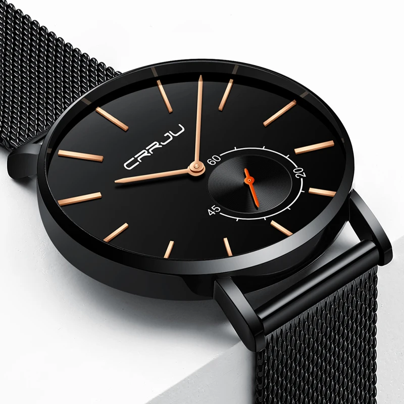 Relojes 2018 часы мужские Crrju Модные кварцевые Топ бренд класса люкс Бизнес