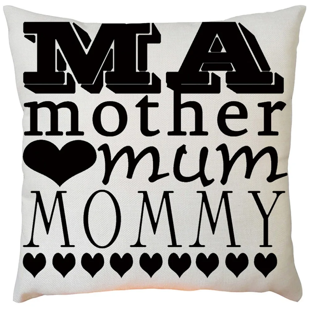 

Pillow Cover 43*43 Linen Pillow Cases For Wedding Happy Mother's Day Sofa Bed Home Decoration Festival Cushion Cover L528