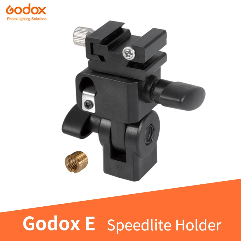 

Godox E Speedlite Holder Reflector Umbrella Connector Hot Shoe Light Socket Socket Lampholder with 1/4 hole