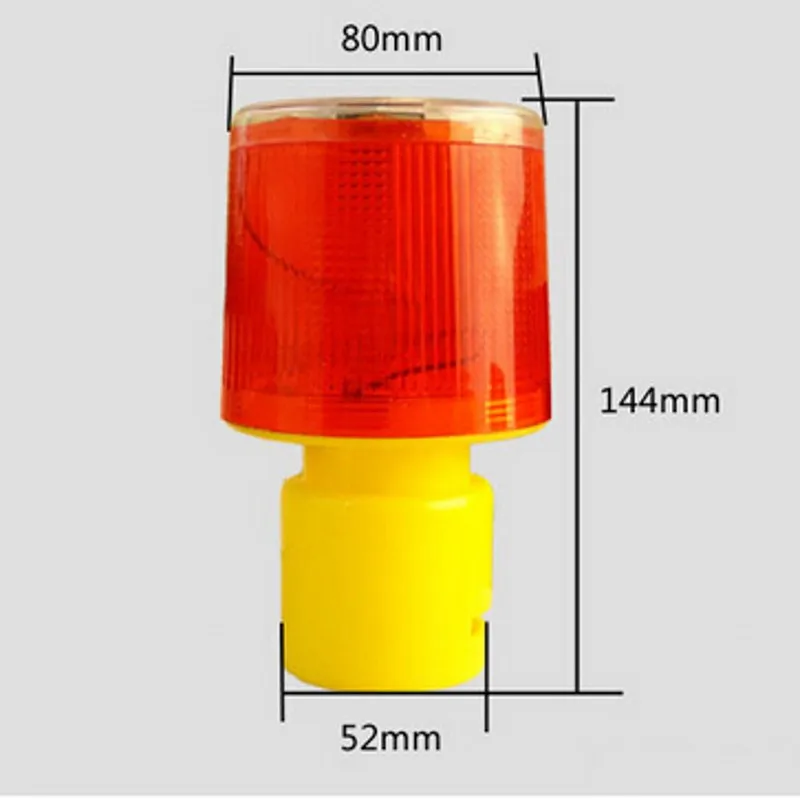 Solar Powered Traffic Warning Light LED Solar Safety Signal Beacon Alarm Lamp 3 LED
