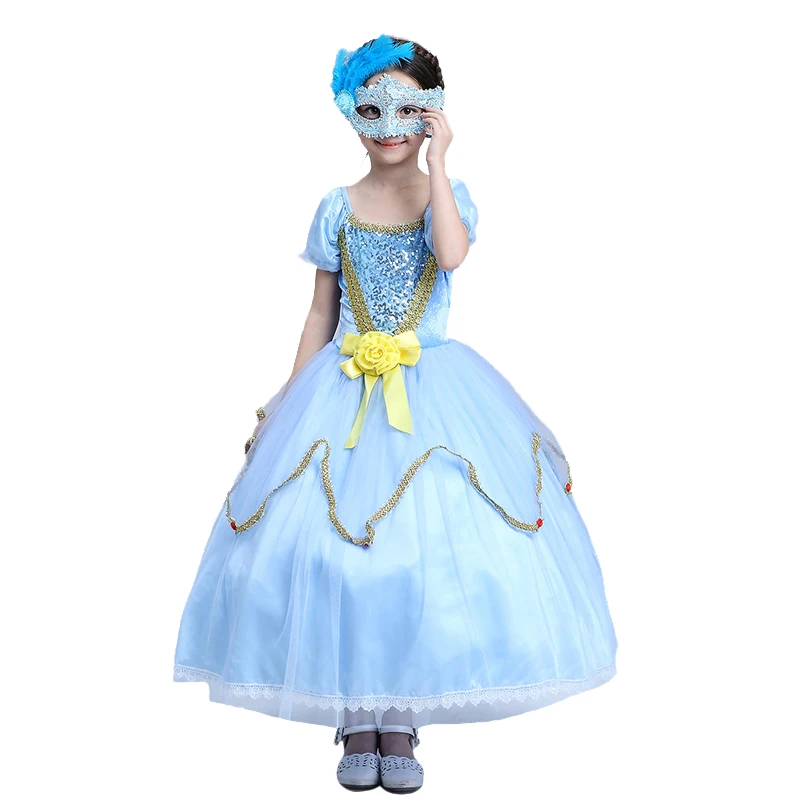 

Ankle-Length Children 's Princess Dress Halloween Costume For Kids Ball Gown Girls Dresses Long Sleeve Performance Clothing