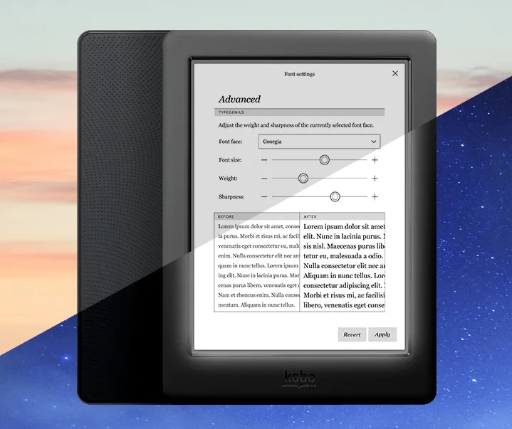 Электронная книга e ink из устройства для чтения электронных книг KoBo glo HD 300PPI