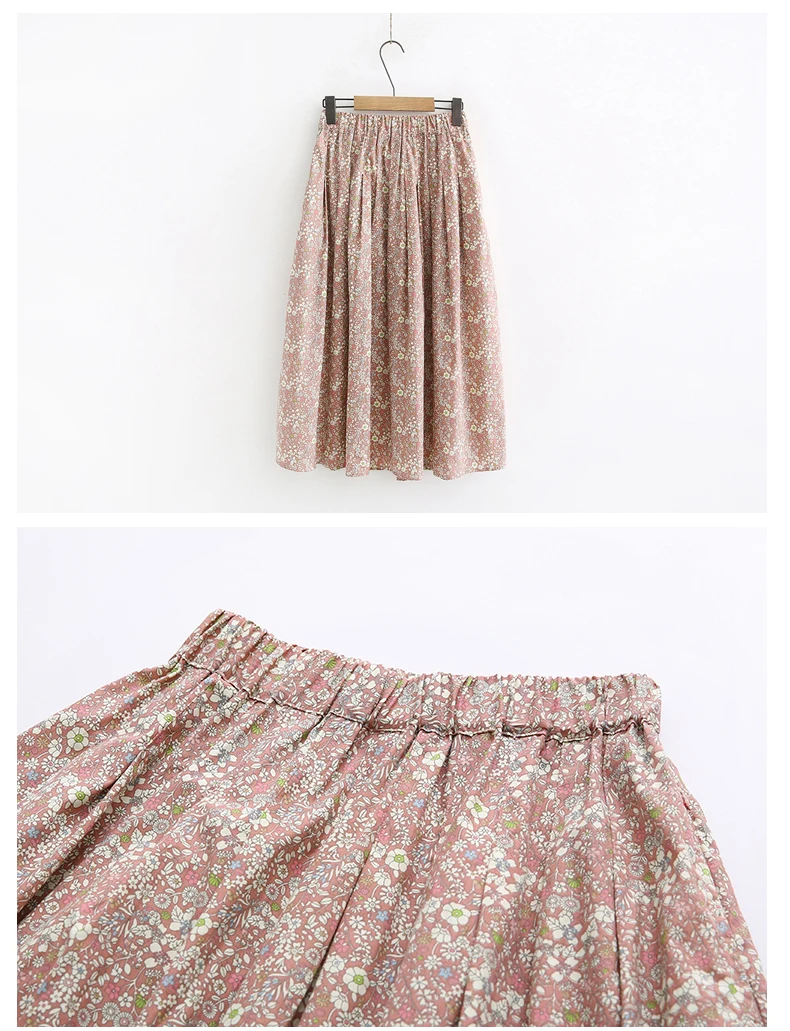 Простая романтическая хлопковая юбка с цветочным принтом и ромашками; saia; Винтажная летняя коллекция года
