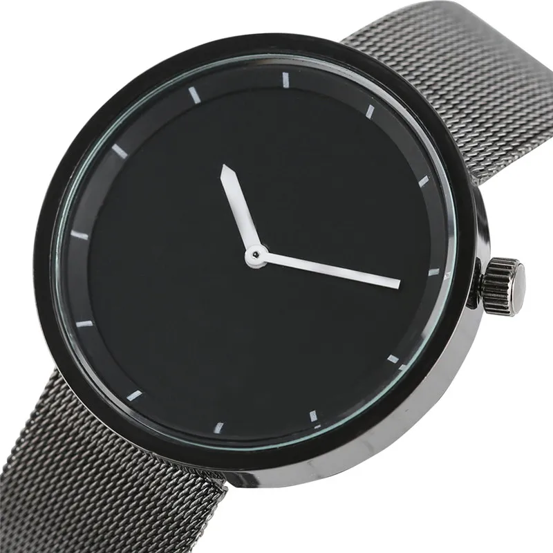 

Men Watches Fashion Quartz-watch Analog Mesh Stainless Steel Strap Aviator Sport Wristwatch Military Casual Male Women Clocks