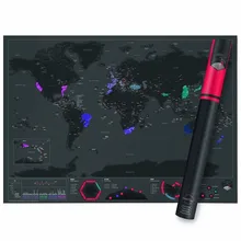 Новая Скретч Карта Золотая фольга черная Скретч Карта путешествия мир скретч от фольги слой покрытие карта мира Kawaii школьные офисные принадлежности