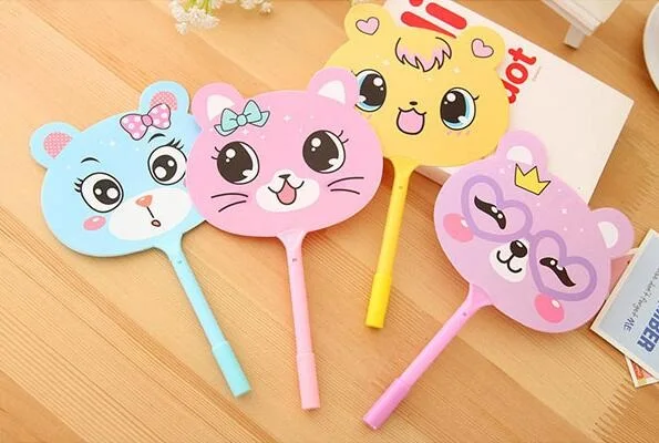 4 шт./лот шариковая ручка Kawaii Fan style с мультяшной головой кота забавный подарок