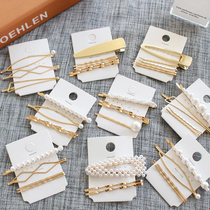 

3Pcs/Set Pearl Metal Hair Clip Hairband Comb Bobby Pin Barrette Hairpin Headdress Accessories Beauty Styling Tools