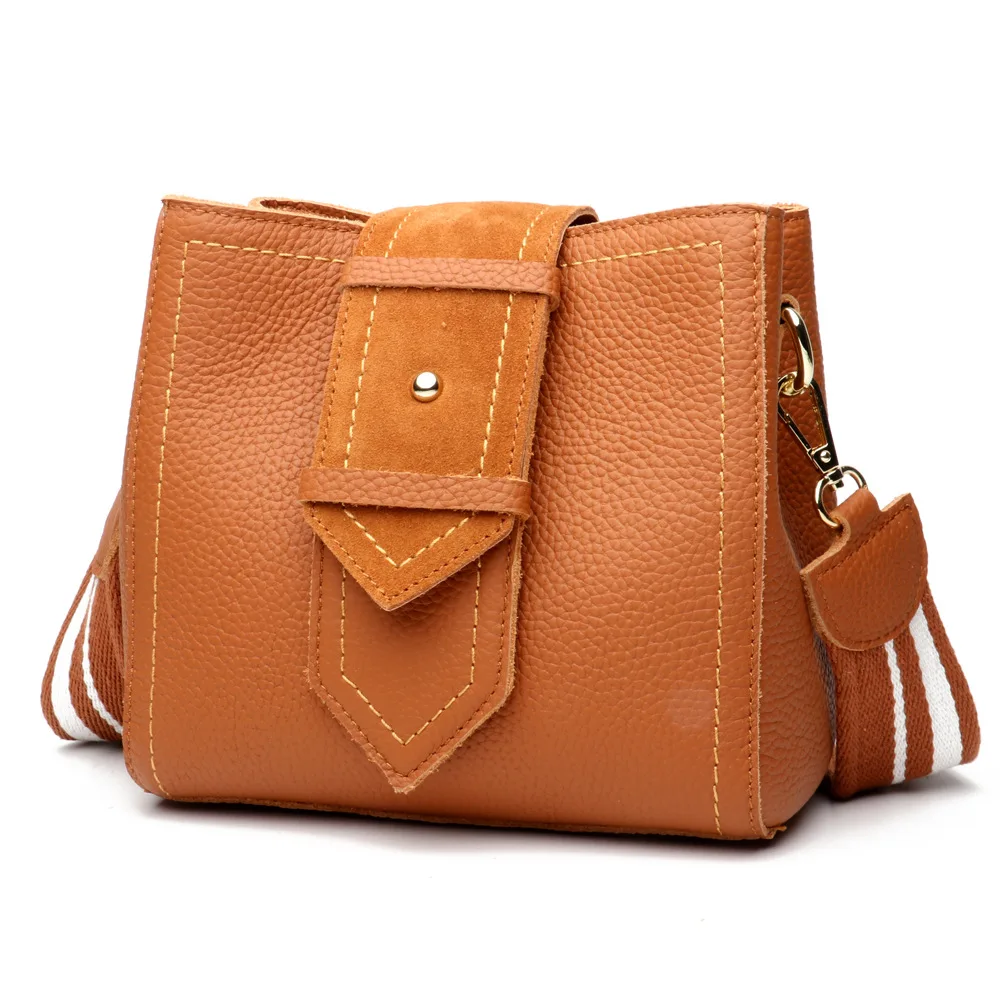 

Head leather fashion retro Bucket bags