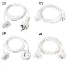 US EU AU UK Plug Extension Extend Wire Cord Cable For Macbook Laptop Mac Pro Air