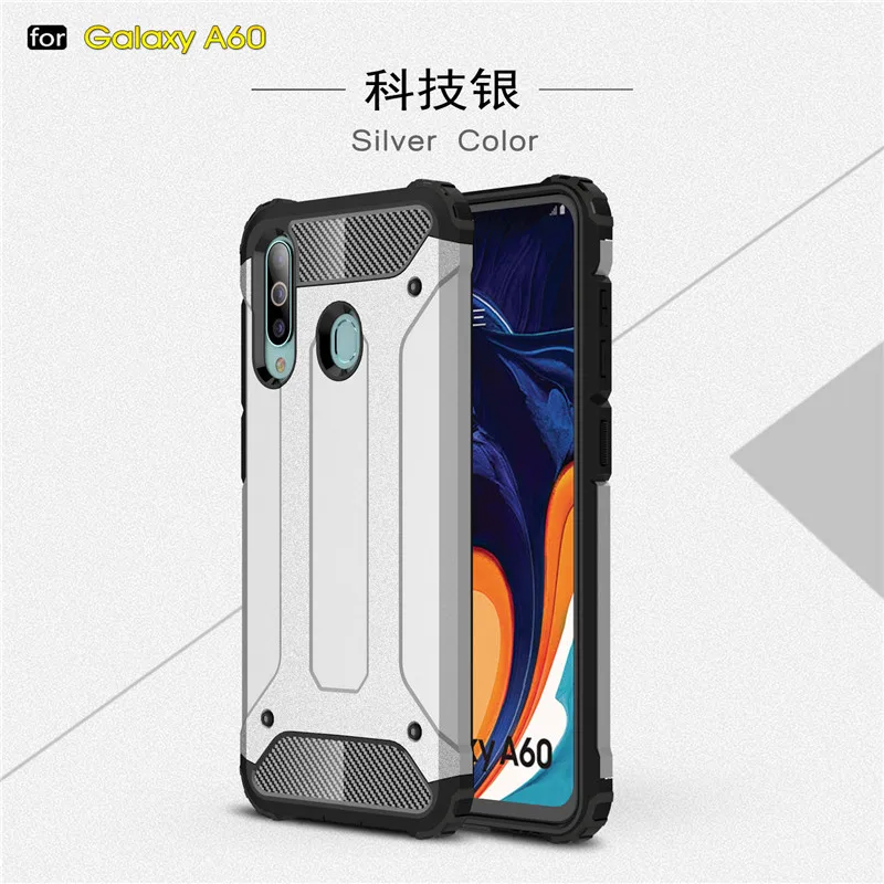 Phone Case For Samsung Galaxy A60 Cover Anti-knock Soft Silicone + Hard Plastic Case For Samsung A60 Shockproof Funda SM-A606F