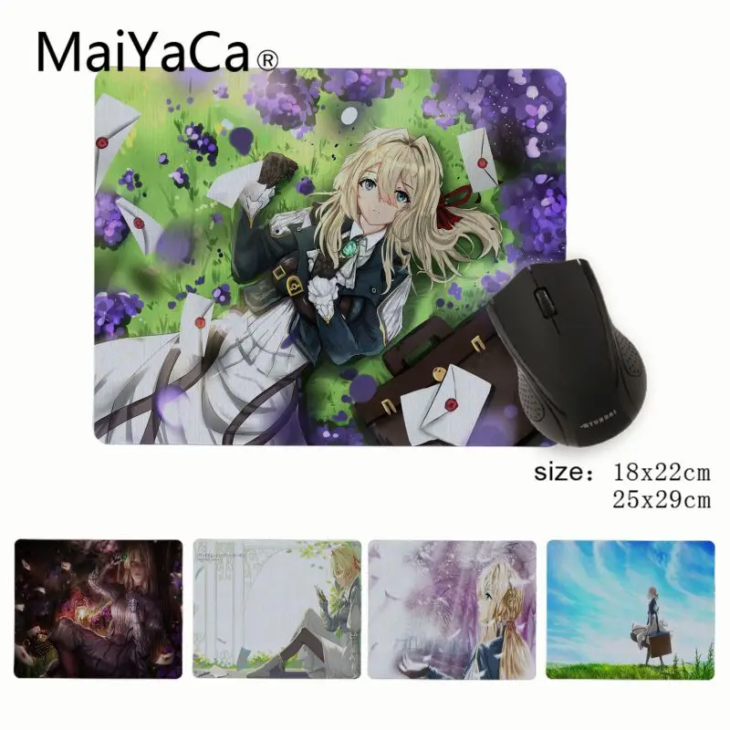 MaiYaCa фиолетовый evergarden аниме девушка Подгонянные коврики для мыши компьютера