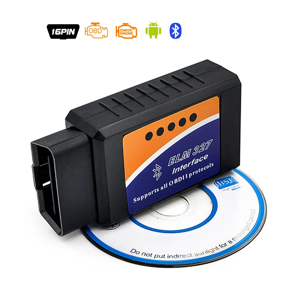 OBD2Mini ELM327 Bluetooth V2.1 интерфейс АВТО OBDII диагностический инструмент ELM-327 сканер работает на Android Torque/PC v 2,1 адаптер BT - Цвет: back bluetooth