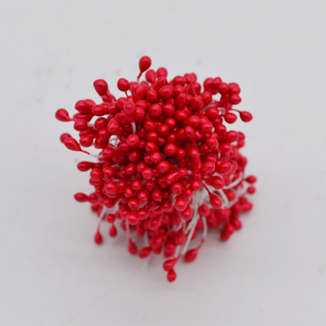 Bundle= (500PCS )Artificial Flower Double Heads Stamen Pearlized Craft Cards Cakes Decor Floral for home wedding party decor