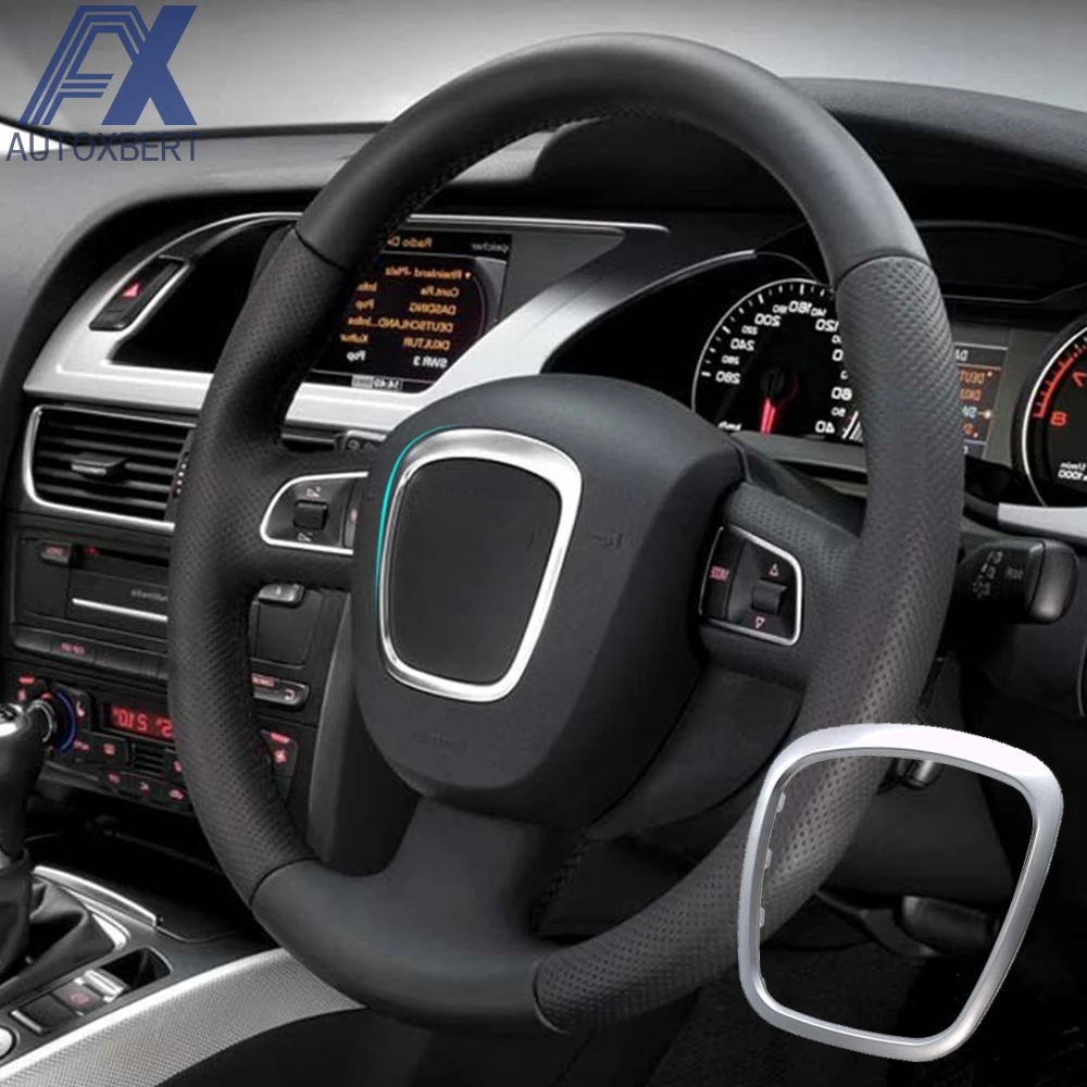 Хромированная рамка эмблема рулевого колеса для Audi A4 B6 B7 B8 A5 A6 C6 Q5 Q7 аксессуары