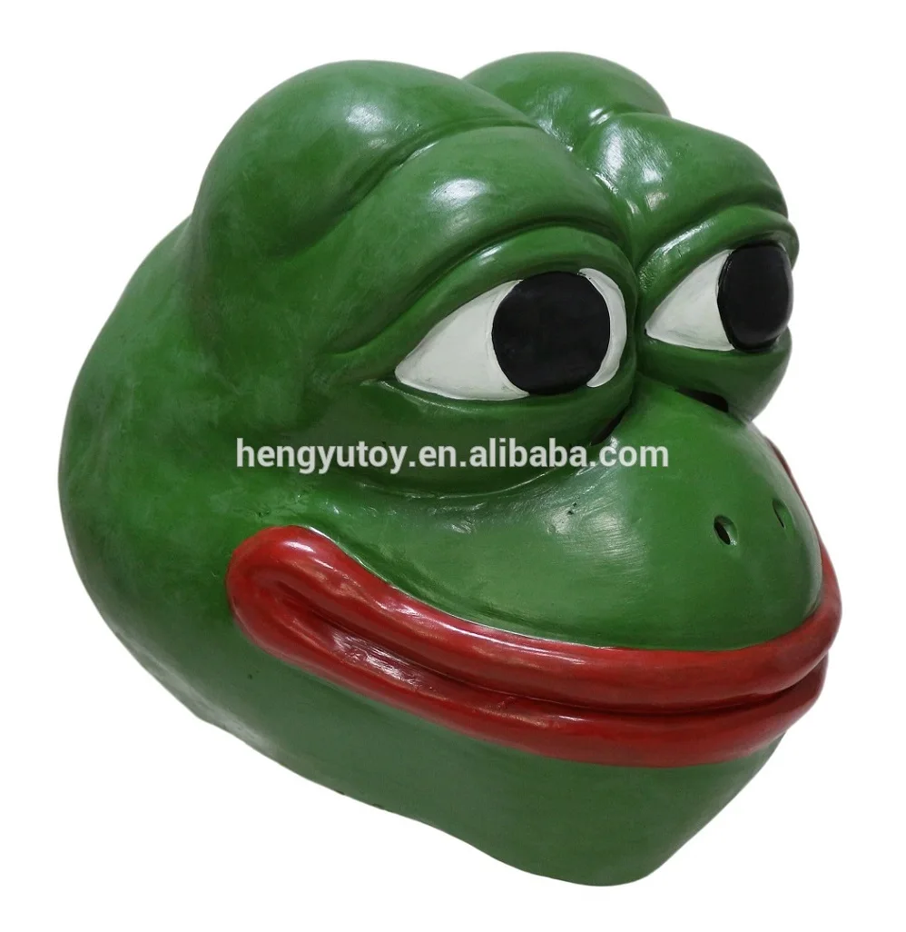 

Pepe The Frog Latex Mask 4chan kekistan hallowen Meme costume cosplay comic frog mask
