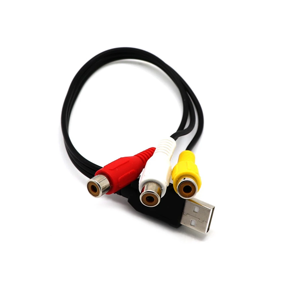 USB штекер 3 RCA Женский адаптер аудио кабель видео конвертер AV патч корд для HDTV TV
